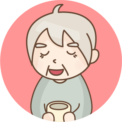 悠閒喝茶的老人